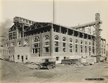 (ARCHITECTURE--PENNYSLVANIA) An album of approximately 90 photographs depicting the construction of the J.H. and C.K. Eagle Silk Mill.
